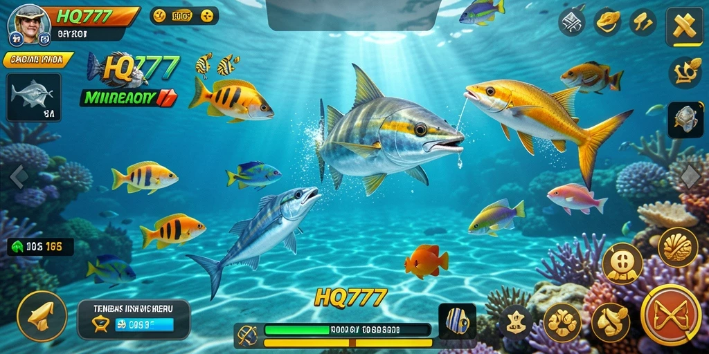 Gameplay seru menembak ikan di dunia bawah laut.