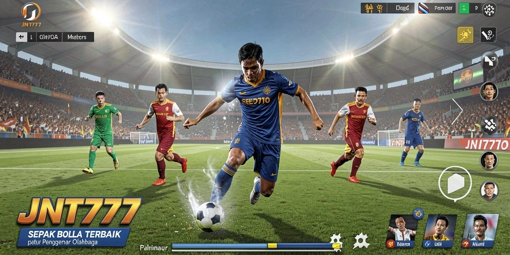 Tampilan gameplay JNT777 dengan aksi seru di lapangan.