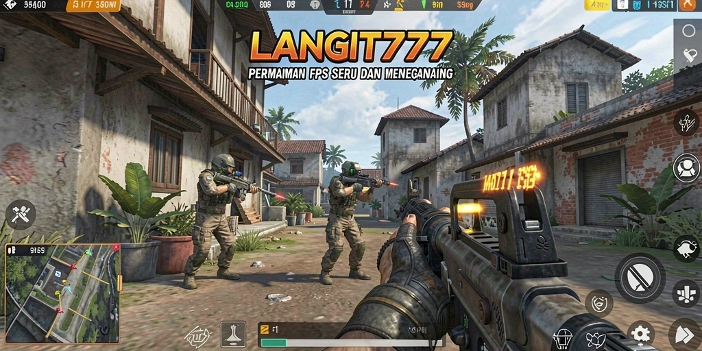 Screenshot LANGIT777 menampilkan aksi mendebarkan dalam gameplay FPS.