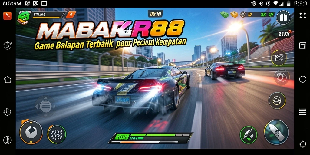 Tampilan gameplay balapan yang mendebarkan dan penuh aksi.