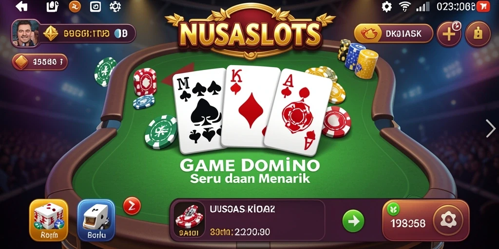 Gameplay seru NUSASLOTS di layar dengan berbagai fitur menarik.