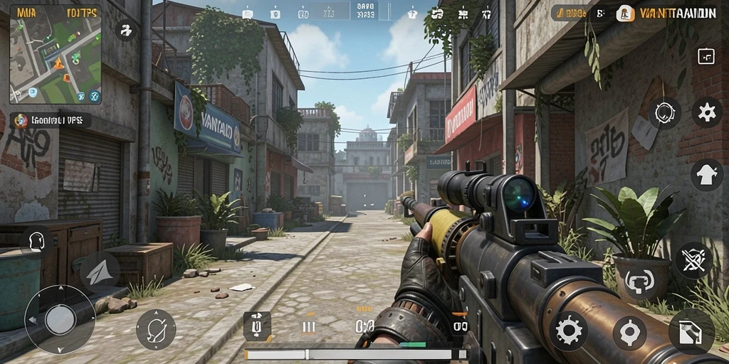 Screenshot gameplay VANTAIDN menampilkan aksi seru dalam mode TPS.